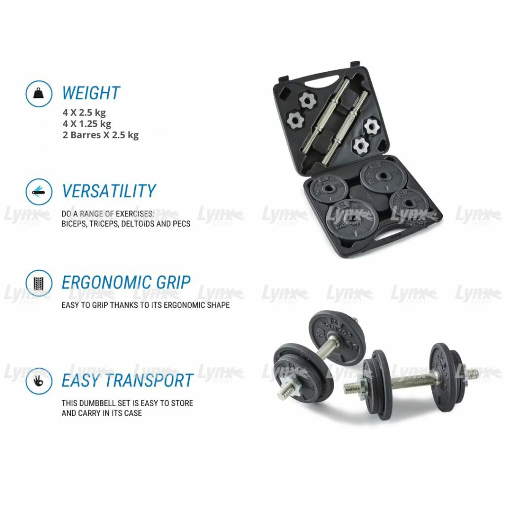 Kit Haltères Noir 20 KG Zimota