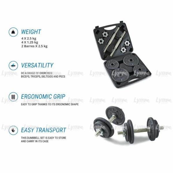 Kit Haltères Noir 20 KG Zimota