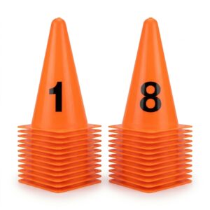 Cônes de jalonnage 23 cm numérotés (8 DT) | Lynx Sport Tunisie