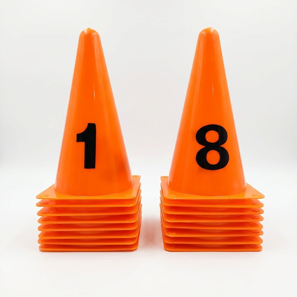 Cônes de jalonnage 23 cm numérotés (8 DT) | Lynx Sport Tunisie