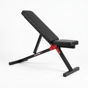 Banc de musculation reglable Strong Fit position incline chassis acier noir et rouge - LynxShop Tunisie