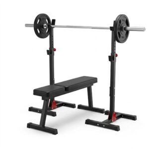 Support Bench Press Réglable — Repose-Barre & Squat Rack (Support Seulement)